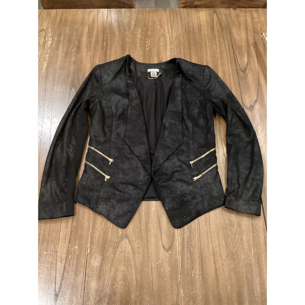 Cache Open Front Cardigan Jacket Duster Faux Sued… - image 7